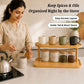 Bamboo Oval 2-Tier Kitchen Counter Organizer Rack