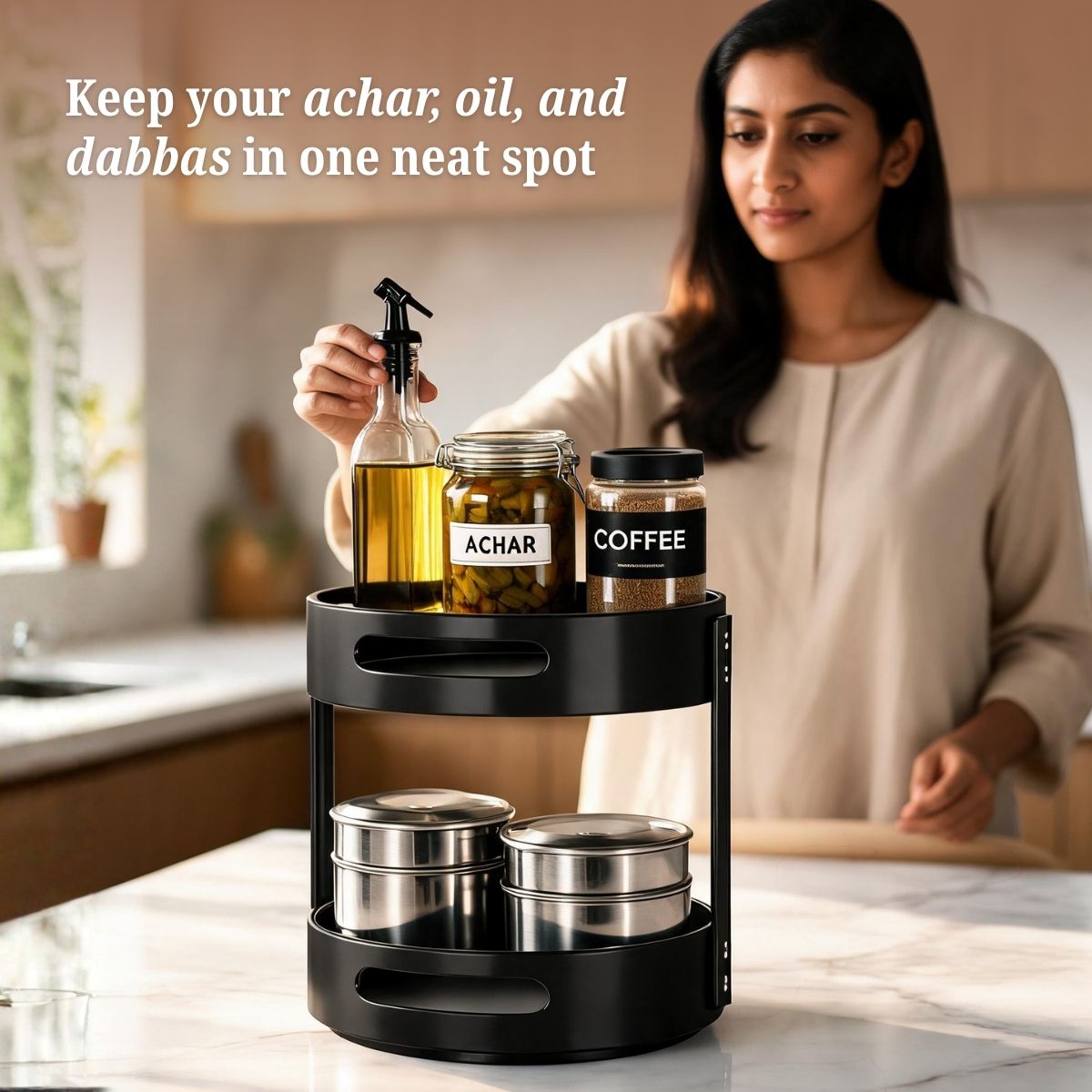 2-Tier Round 360° Kitchen Rack