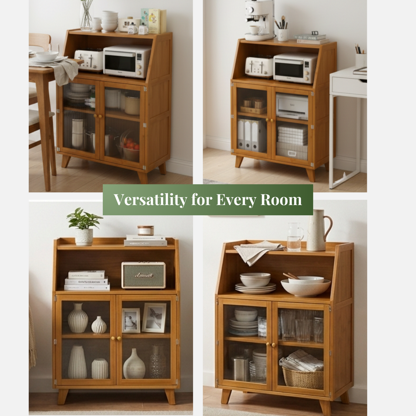 Bamboo Living Room Cabinet Elevated Legs India – SimplifiNest Eco Floor Cabinet 10cm Raised Base
