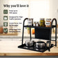 2-Tier Sliding Pull-Out Kitchen Storage Rack | Stainless Steel | Spices, Jars & Masala Organizer