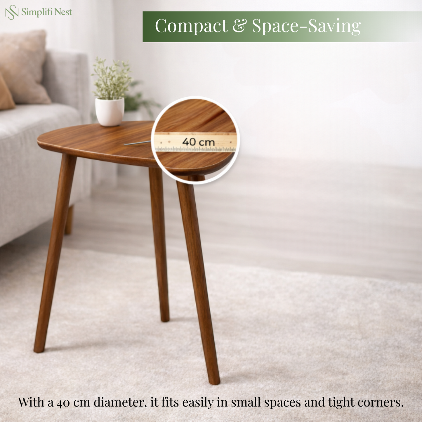 Modern Triangle Tripod Side Table