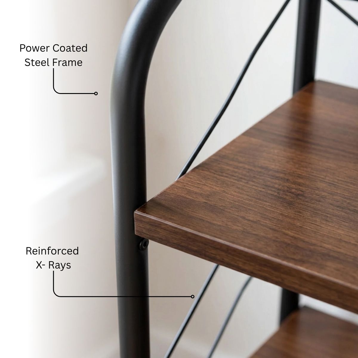 4-Tier Wood & Metal Display Rack