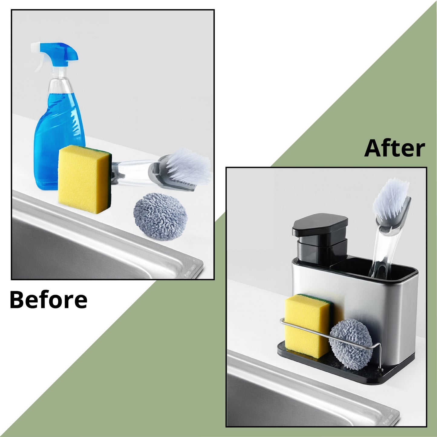 Dish Soap Dispenser with Sponge Holder & Tray - SimplifiNest