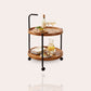 Premium 2-Tier Round Mobile Serving Trolley
