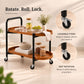 Classic 2-Tier Wood Serving Trolley