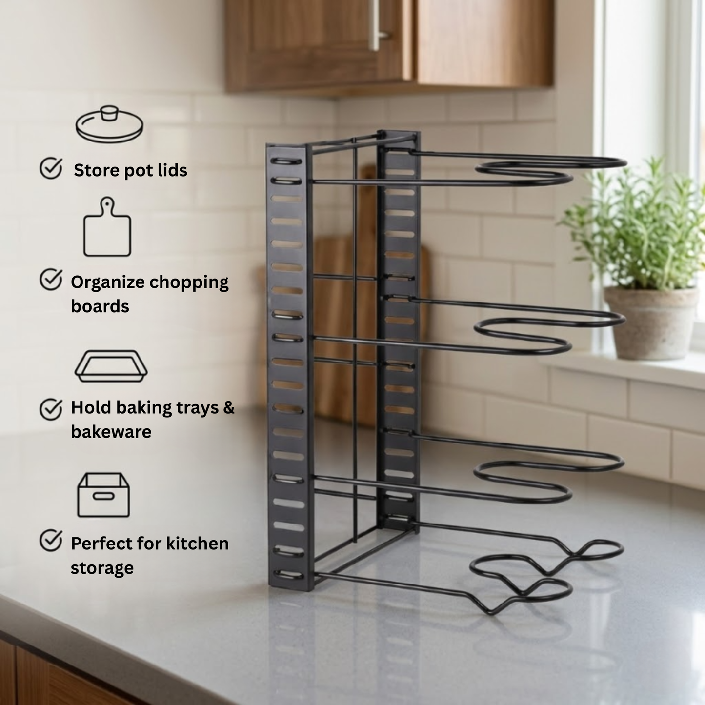 Pot & Pan Organizer Rack (4-Tier & 8-Tier)