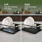 Black Steel Dish Drying Rack with Bamboo Handle