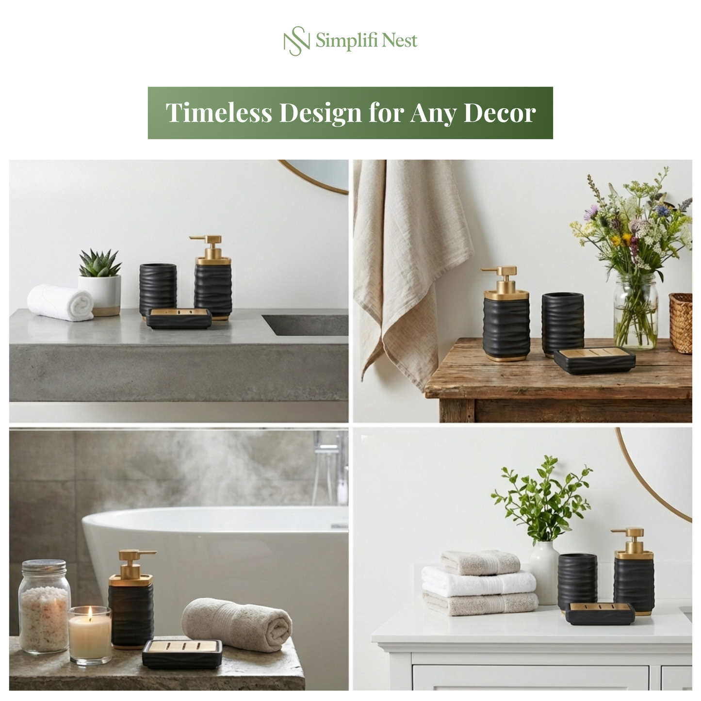 Premium 3-Piece Ceramic Bathroom Accessory Set