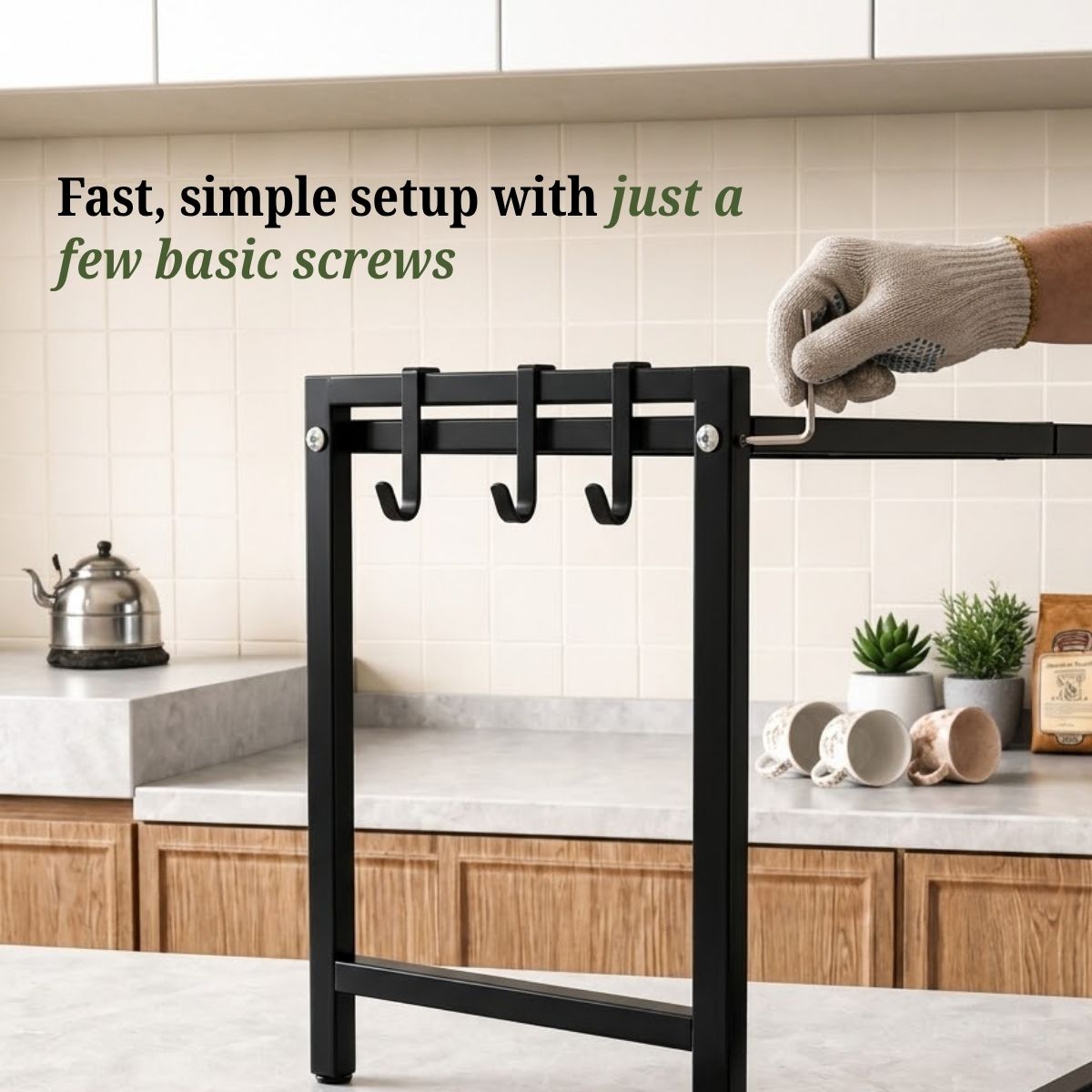 Expandable Carbon Steel Microwave & OTG Stand