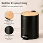 Metal Dustbin with Foot Pedal & Removable Bucket | Rust-Free Steel & Bamboo | 5L