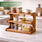 Bamboo Kitchen Spice Rack Organiser with Jars – 3-Tier Countertop Shelf SimplifiNest India