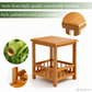 Premium Bamboo Side Table With Storage Base