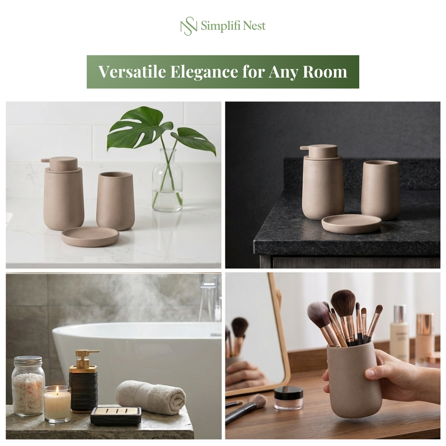Elegant 3-Piece Ceramic Bathroom Set