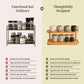 Bamboo Oval 2-Tier Kitchen Counter Organizer Rack