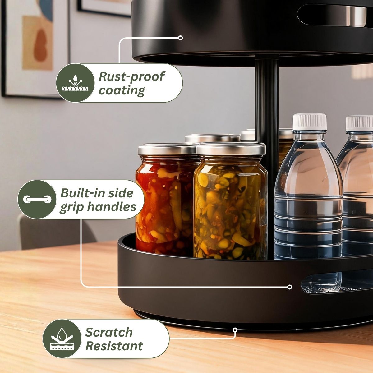Circular Rotating 360° Kitchen Rack |3-Tier & 2-Tier | Stainless Steel Organizer