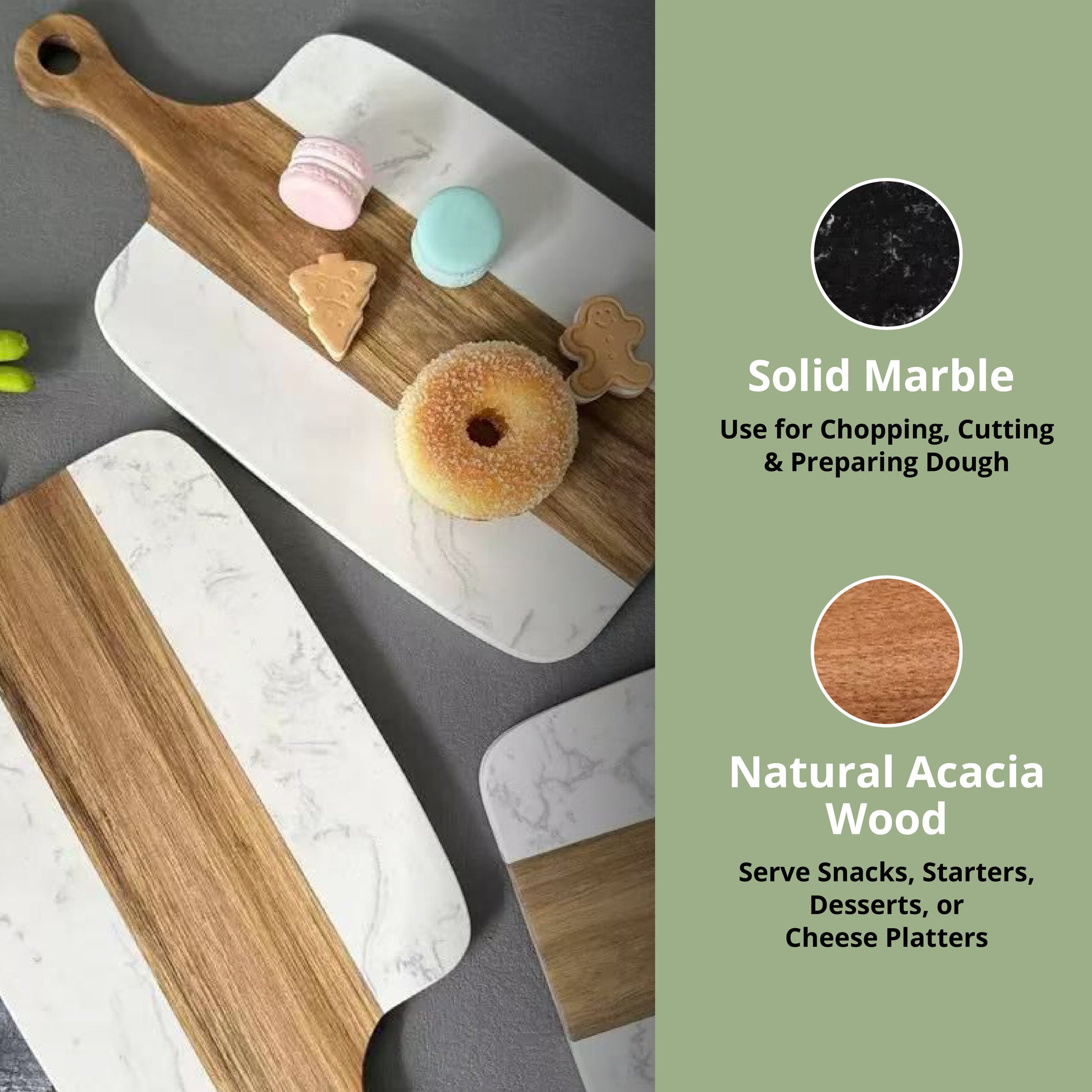 White Marble & Acacia Wood Chopping & Serving Board - SimplifiNest