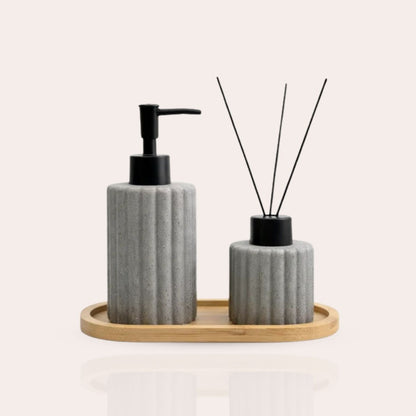 Artisan Ceramic & Bamboo 3-Piece Spa Set