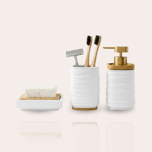 Premium 3-Piece Ceramic Bathroom Accessory Set