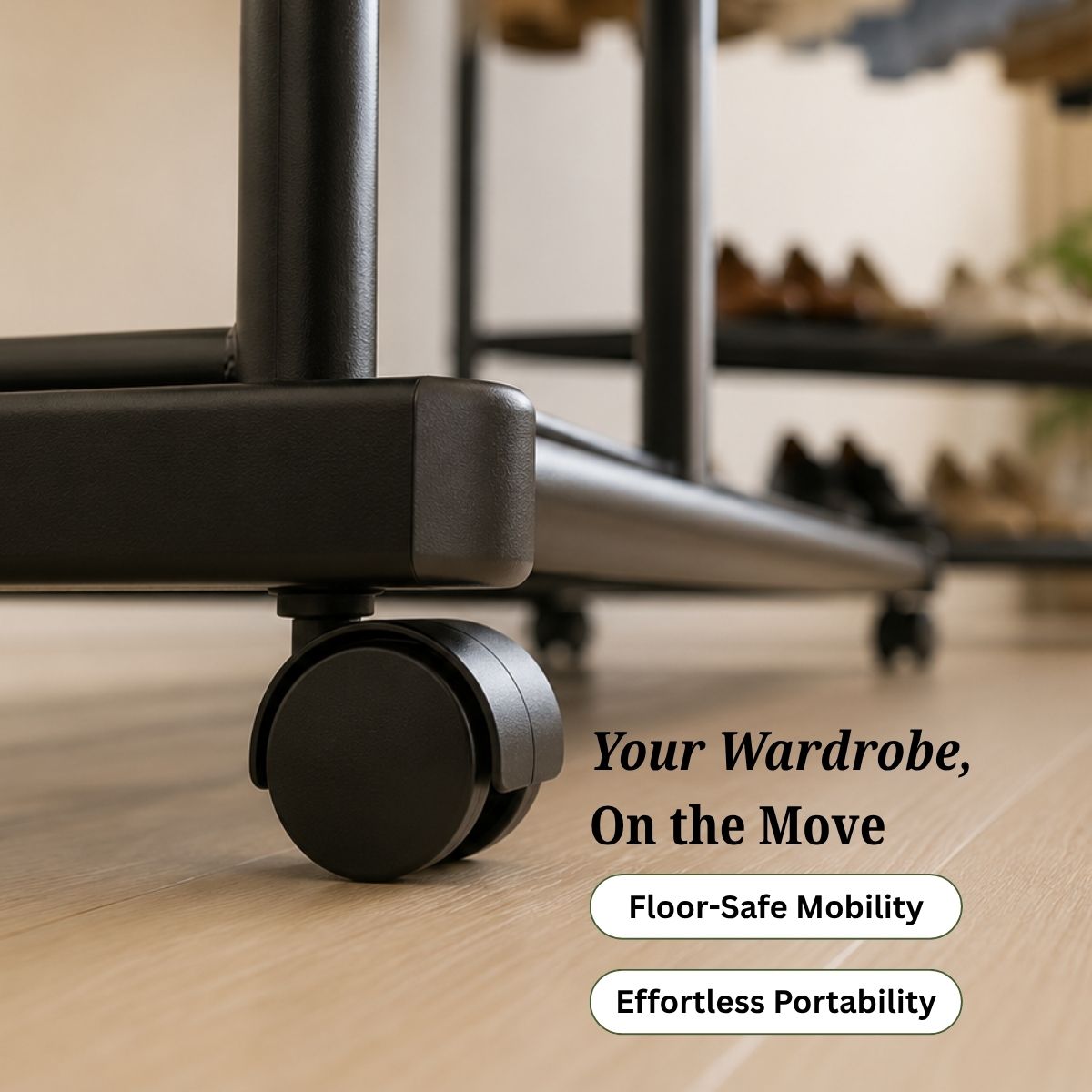 Premium Heavy Duty Double Clothing Rack with Storage Sections