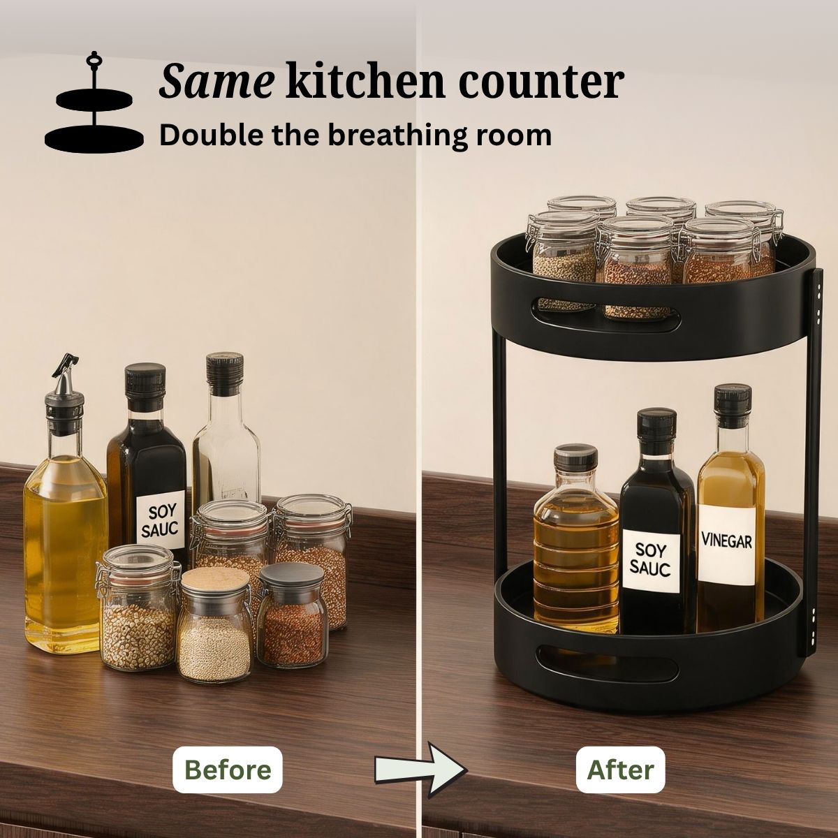 2-Tier Round 360° Kitchen Rack