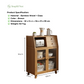 SimplifiNest Bamboo Kitchen Sideboard 94cm Height – Elegant Fluted Door Cabinet India
