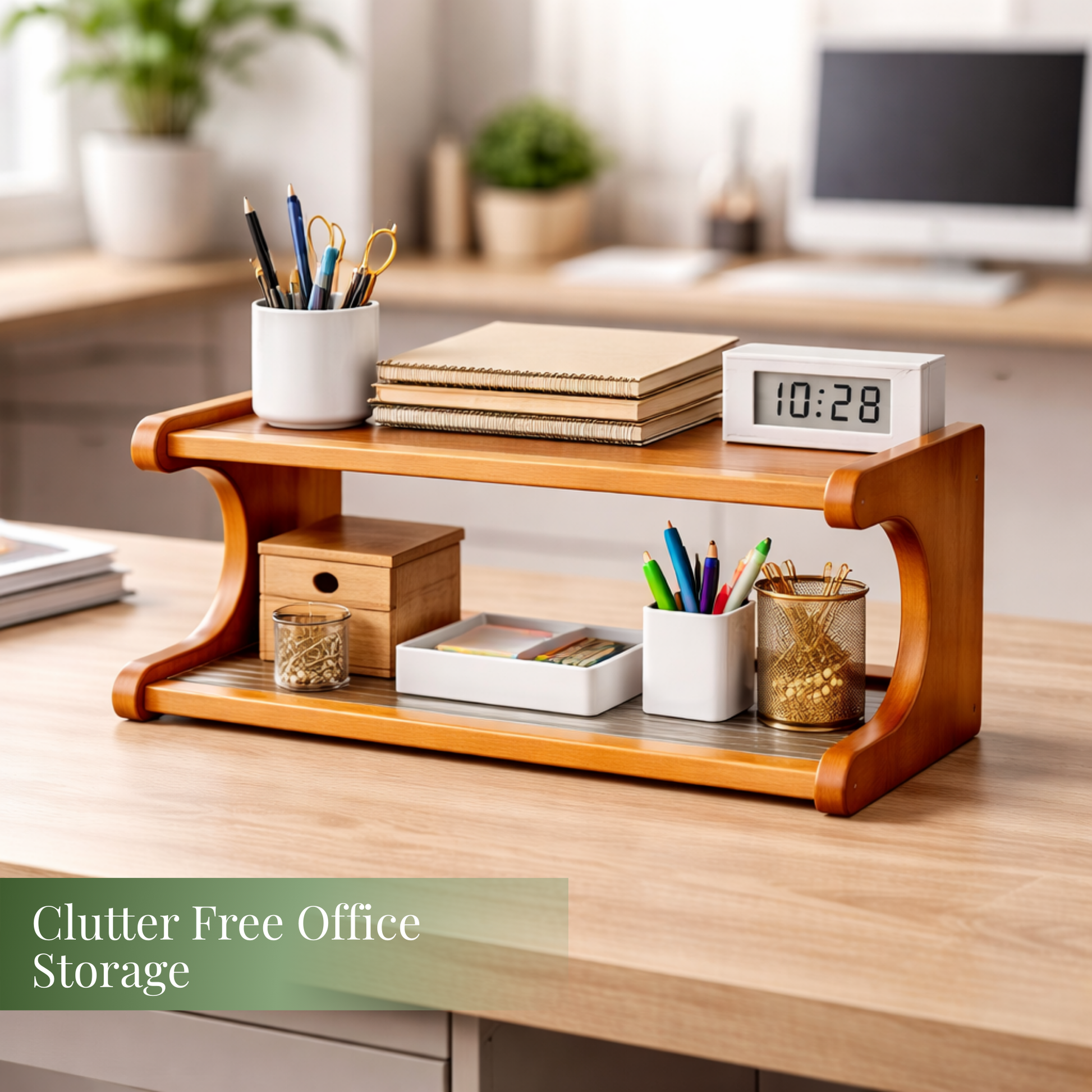 Bamboo Countertop Rack Features – Fibre Panels Eco Bamboo Multi-Tier SimplifiNest India