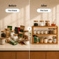TriShelf Premium Bamboo Countertop Organizer Rack