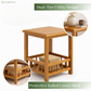 Premium Bamboo Side Table With Storage Base
