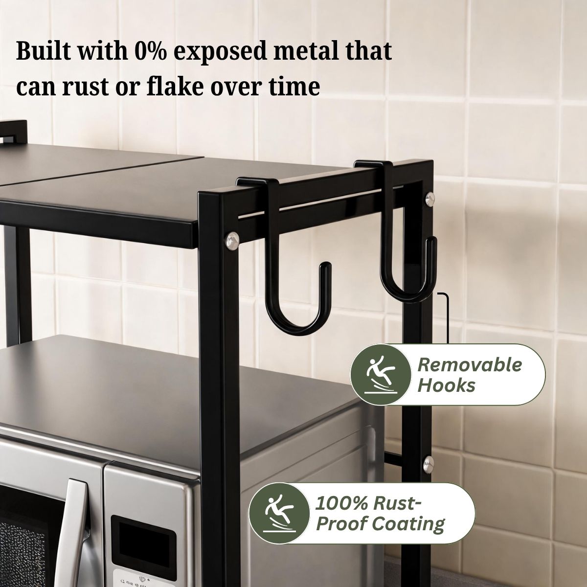 Expandable Carbon Steel Microwave & OTG Stand