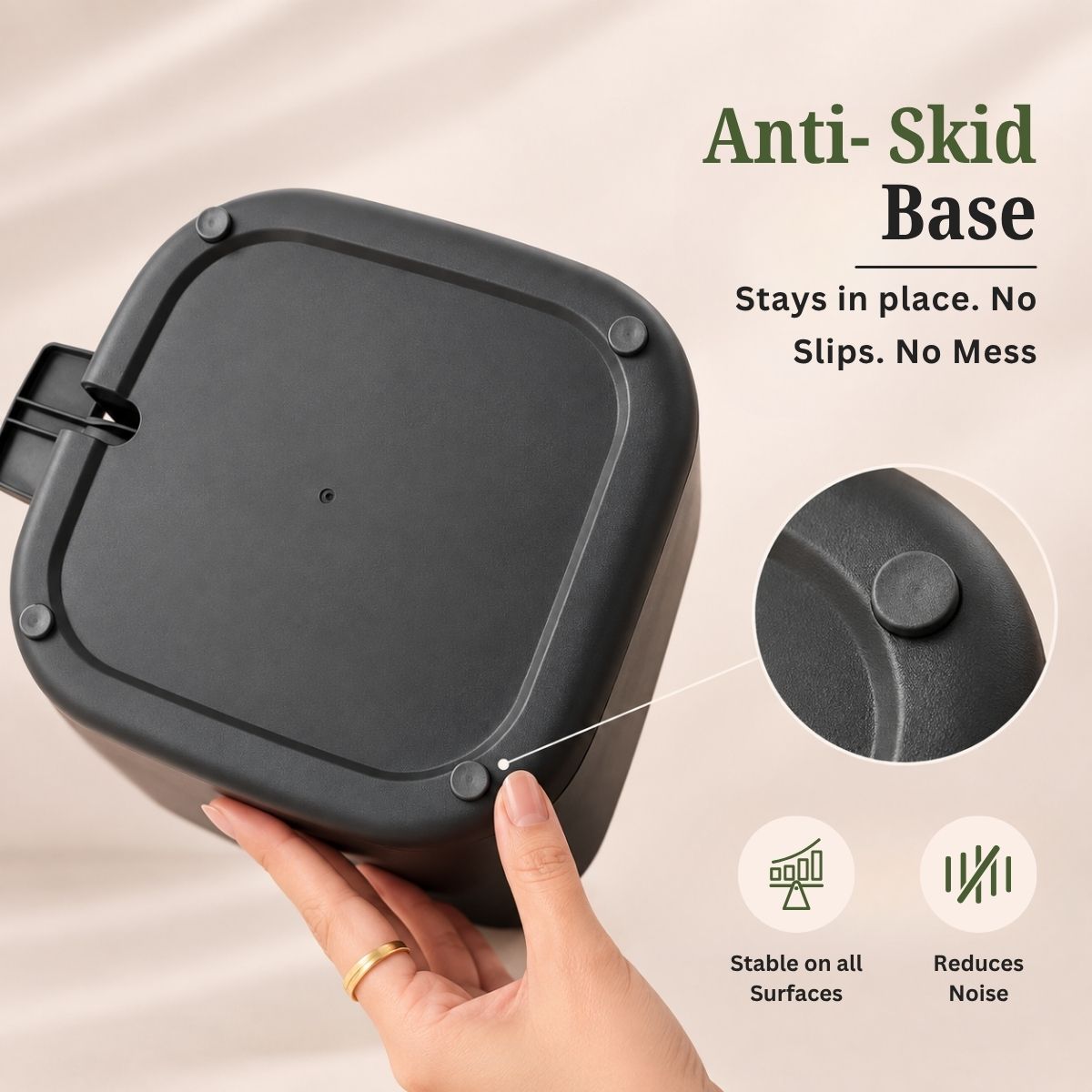 5L Matte Finish Dustbin with Removable Inner Bucket | Bathroom, Bedroom & Office