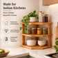 Bamboo 3-Tier Corner Rack (L-Shape) | Countertop Spice & Masala Dabba Organizer