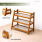 Modern Bamboo 3-Tier Countertop Organizer Rack | Fluted Fibre Glass Shelves
