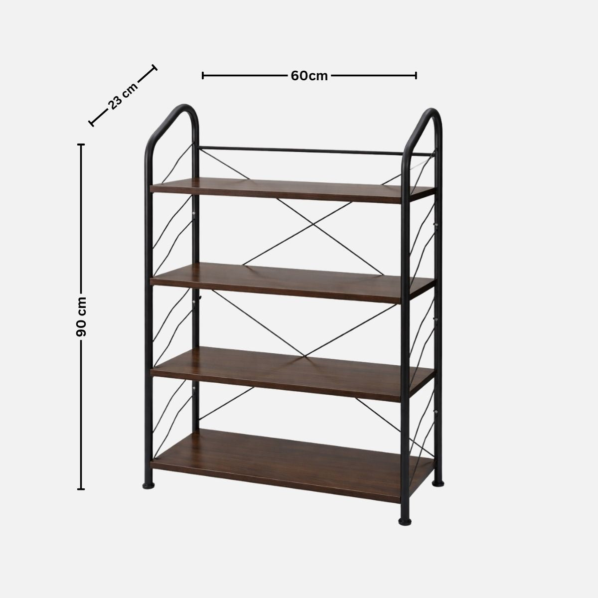 4-Tier Wood & Metal Display Rack