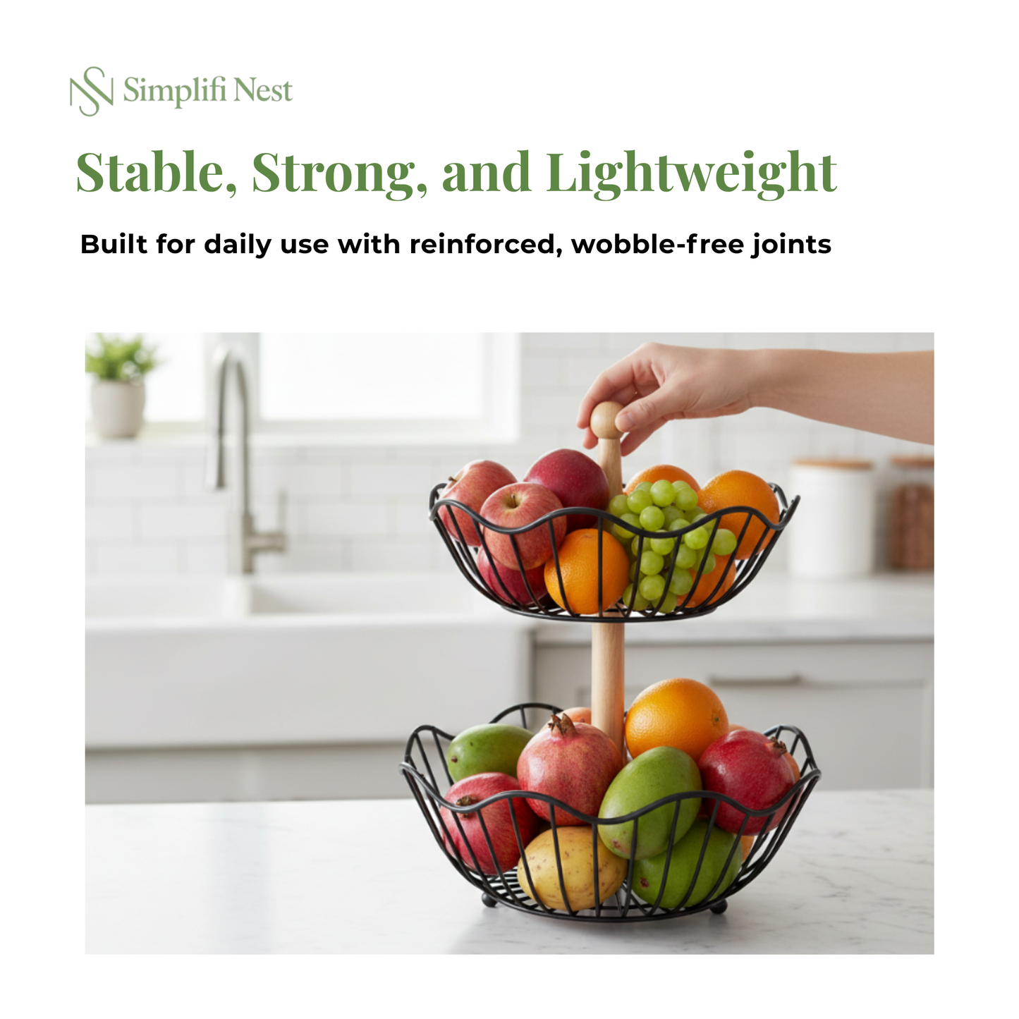 Circular Dual Tier Fruit & Vegetable Basket