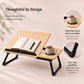 Foldable Bed Desk for Laptop & Kids Study – with Cup Holder & Tilting Tray