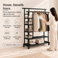Premium Heavy Duty Double Clothing Rack with Storage Sections