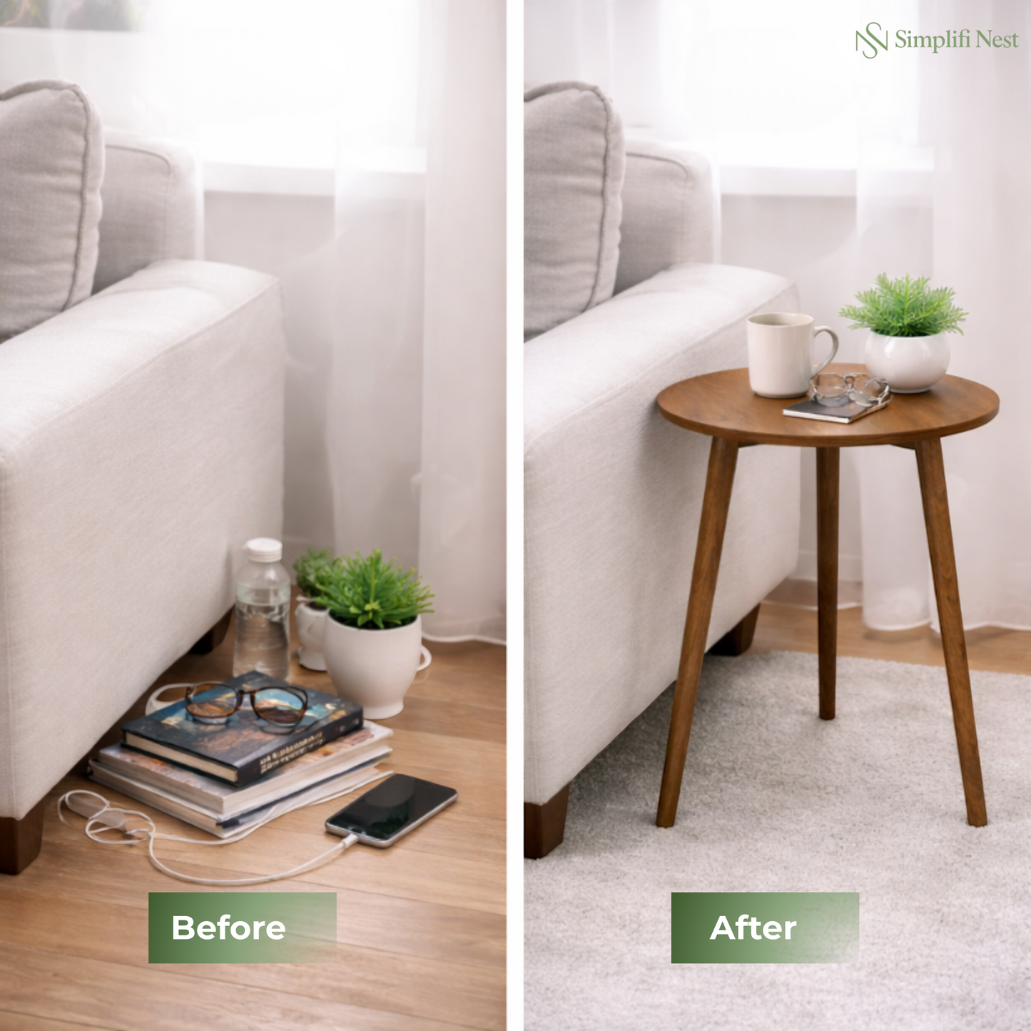 Modern Round Tripod Side Table