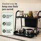 2-Tier Sliding Pull-Out Kitchen Storage Rack | Stainless Steel | Spices, Jars & Masala Organizer