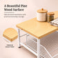 Premium Pine Wood Countertop Storage Organizer with Sliding Basket