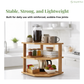 SimplifiNest Bamboo 3-Tier Corner Rack Loaded – Masala Spice Jars Oil Bottles Kitchen India