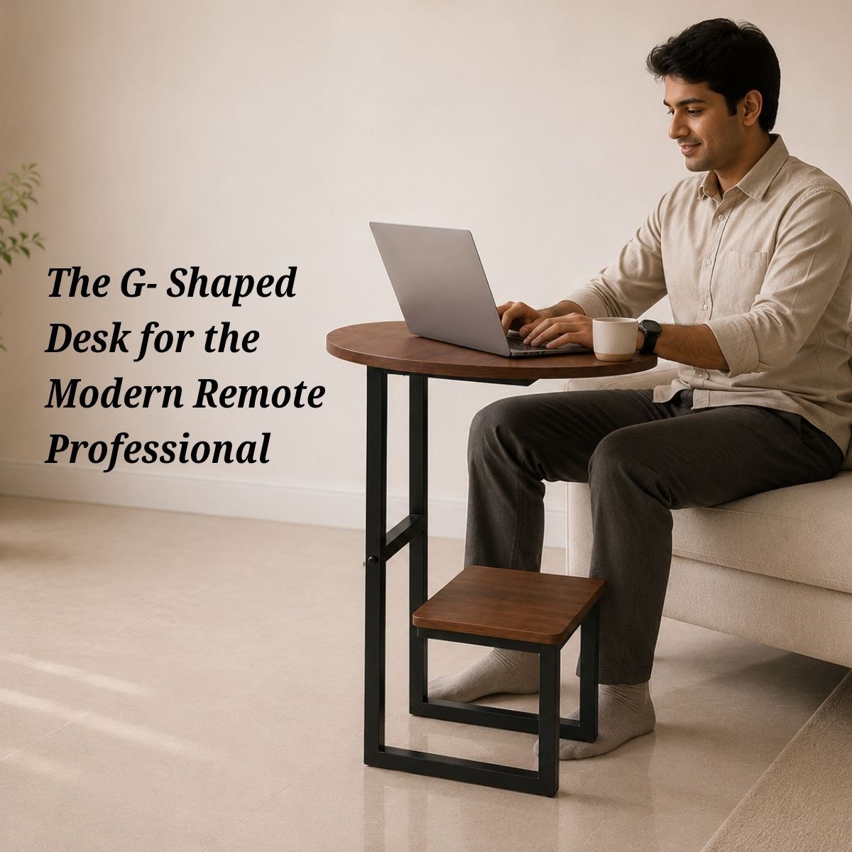 Dual-Tier G-Shaped Side Table