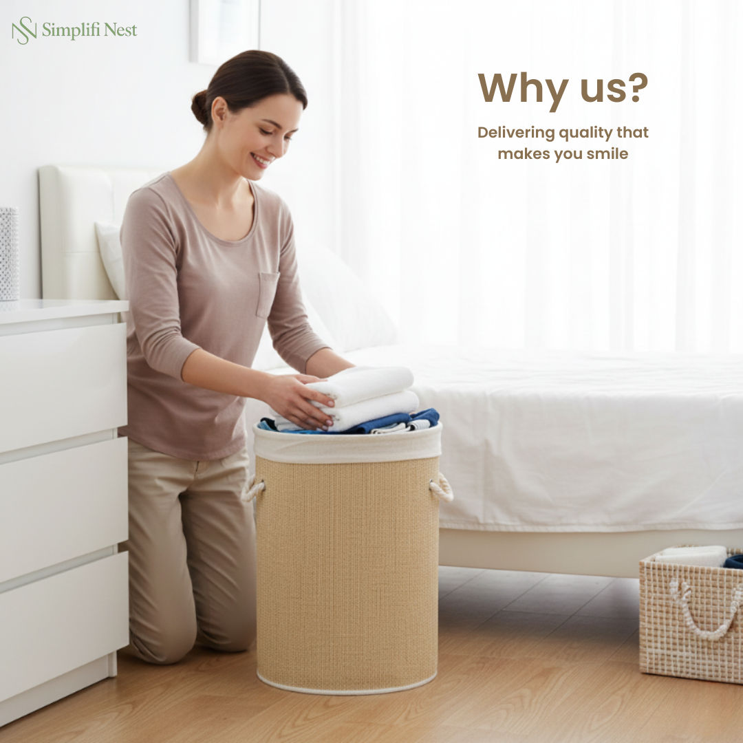 Simplifi Nest Round Premium Bamboo Laundry & Storage Basket