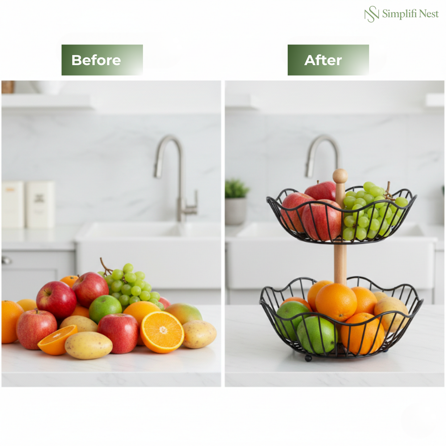 Circular Dual Tier Fruit & Vegetable Basket