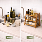 Modern Bamboo 3-Tier Countertop Organizer Rack | Fluted Fibre Glass Shelves