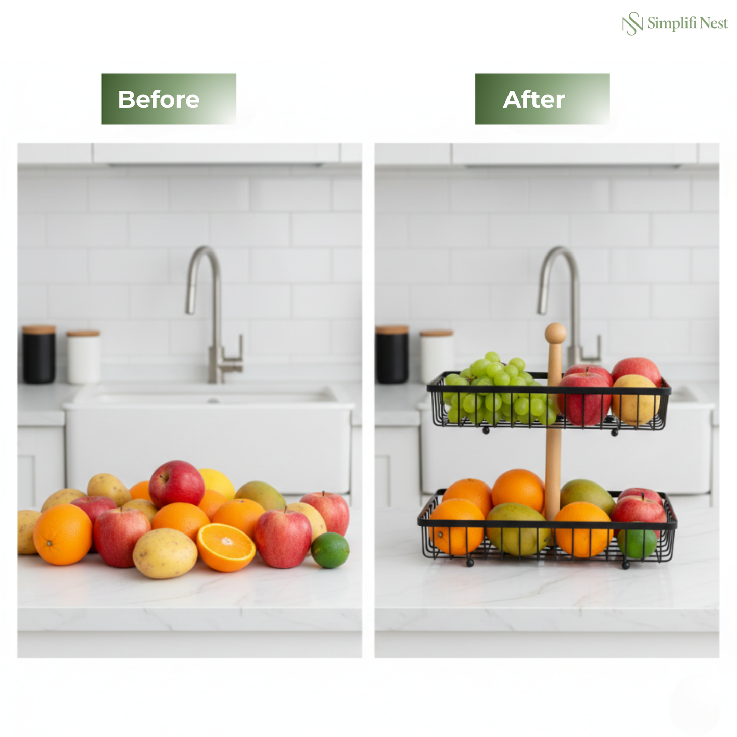 Rectangular Dual Tier Fruit & Vegetable Basket