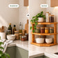 Bamboo 3-Tier Corner Rack (L-Shape) | Countertop Spice & Masala Dabba Organizer