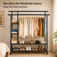 Premium Heavy Duty Double Clothing Rack with Storage Sections