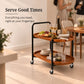 Classic 2-Tier Wood Serving Trolley