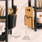 3-Tier Steel Dish Rack with Drip Tray - Black Matte | For Indian Kitchen Countertops