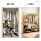 Premium Heavy Duty Double Clothing Rack with Storage Sections